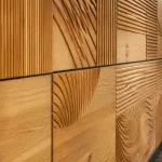 Panneau en relief de décoration murale en bois dans un cadre moderne et élégant