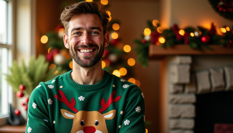 Le pull de Noël homme, idée cadeau qui fait sourire