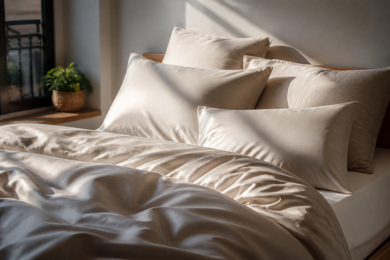 Linge de lit haut de gamme : le secret d’une chambre élégante et douillette